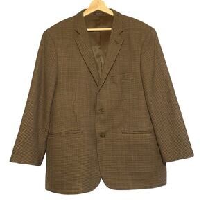 Vintage Brown and Green wool Houndstooth Blazer/Suit Jacket Sz Large